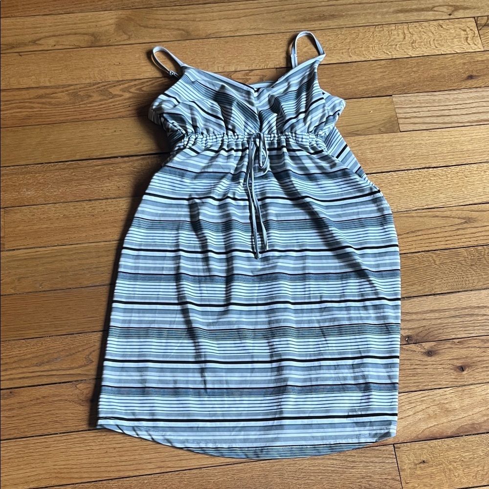 Striped Blue and Gray Women's Dress